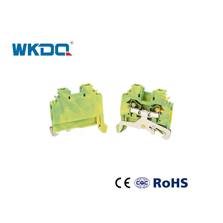 281-107 Universal Electrical Spring Type Terminal Block Connector 4mm Τυπικό, ανθεκτικό σε κραδασμούς Πράσινο χρώμα