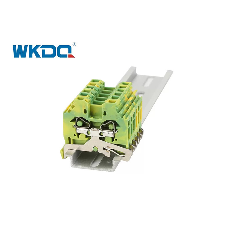 281-107 Universal Electrical Spring Type Terminal Block Connector 4mm Τυπικό, ανθεκτικό σε κραδασμούς Πράσινο χρώμα