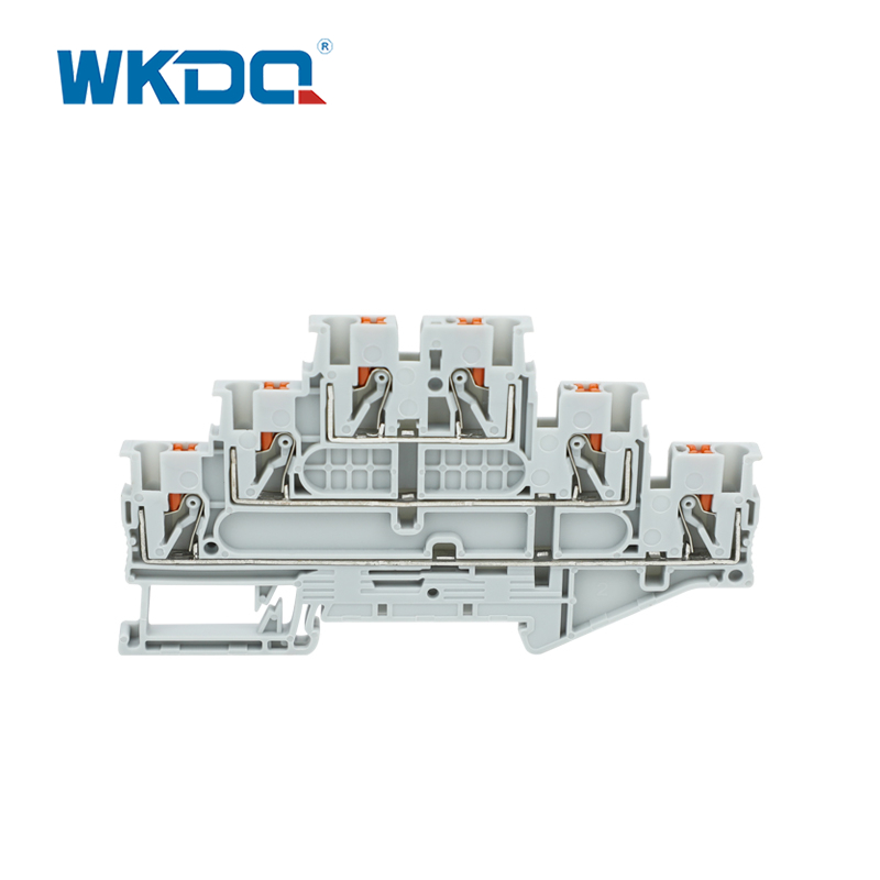 JPT2.5-3L Τριών Επιπέδων Push In Terminal Block Din Rail Mounted Terminal Block