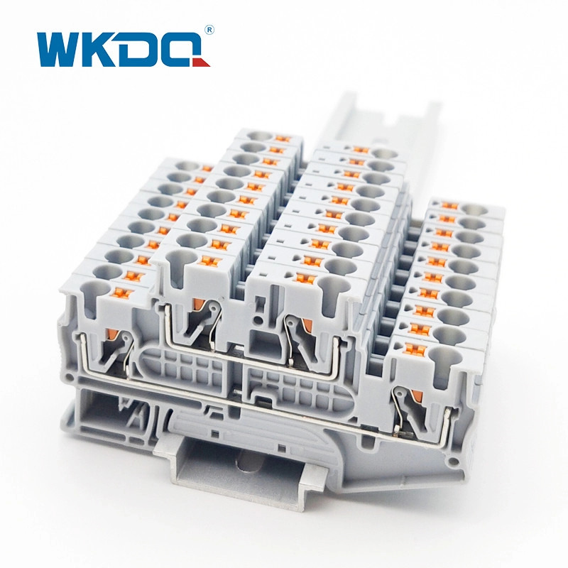 JPTTB 4 Din Rail Push In Τερματικό Μπλοκ διπλού επιπέδου 4mm2