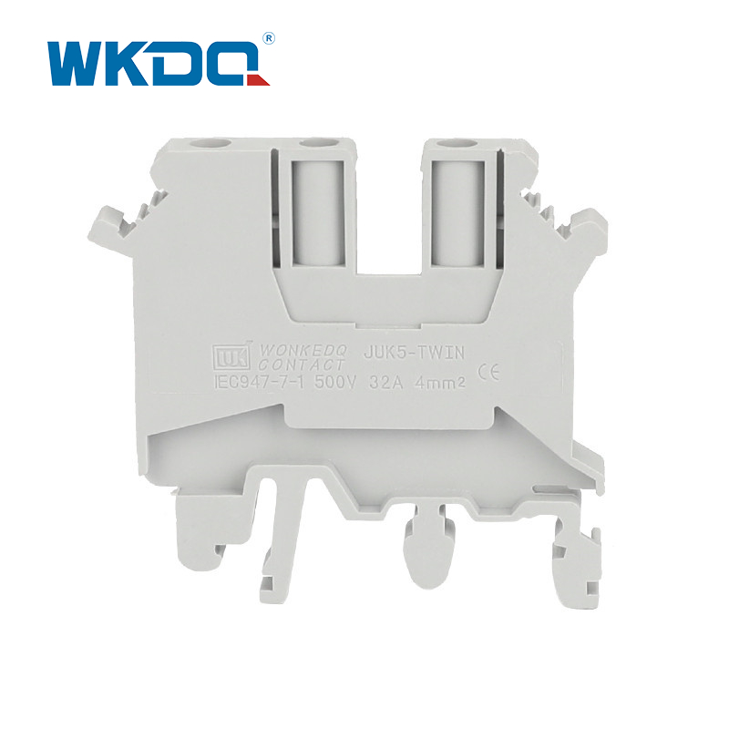 JUK5 TWIN Din Rail Power Terminal Block Μεταλλικό Υλικό από ορείχαλκο και χάλυβα