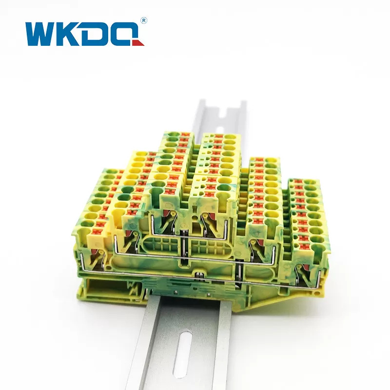 Push In DIN Rail PE Μπλοκ ακροδεκτών γείωσης τριπλού επιπέδου Ανθεκτικό στη φλόγα